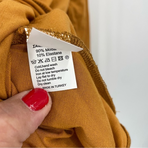 Iamnotbasic Tina bodysuit mustard orange I am not basic strappy ties Sz L - Picture 6 of 6